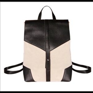 Deux Lux Vegan Leather Backpack- B&W - Brand New